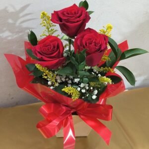 Arranjo 3 Rosas Vermelhas